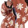 Airblaster Women's Chore Insulated Jacket - rust big daisy - vent zipper