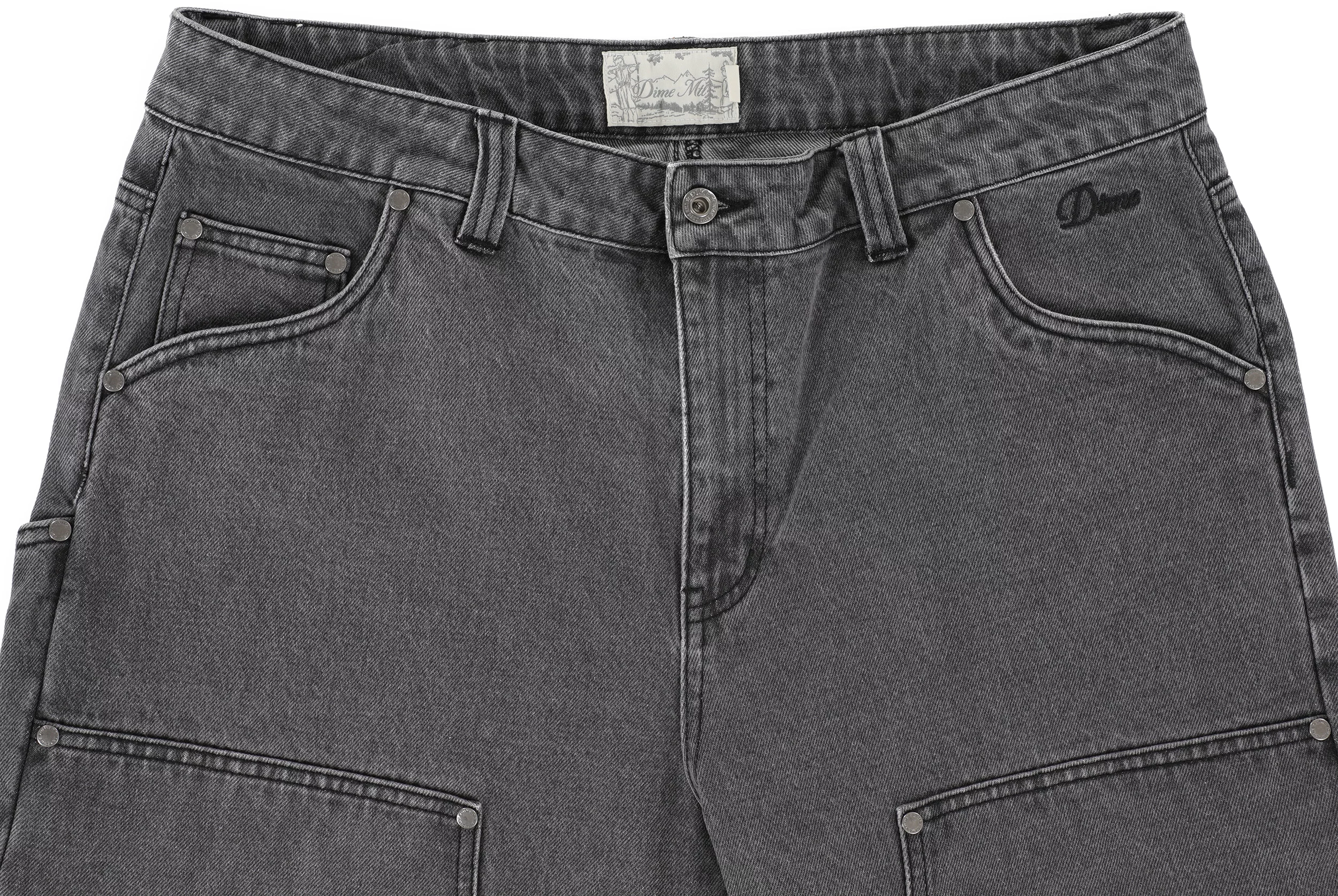 【DIME】 Carpenter Denim Shorts / Fadede Black Dime Classic Denim Shorts - faded black | Tactics