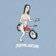 Fucking Awesome Bike Girl T-Shirt - stone blue - front detail