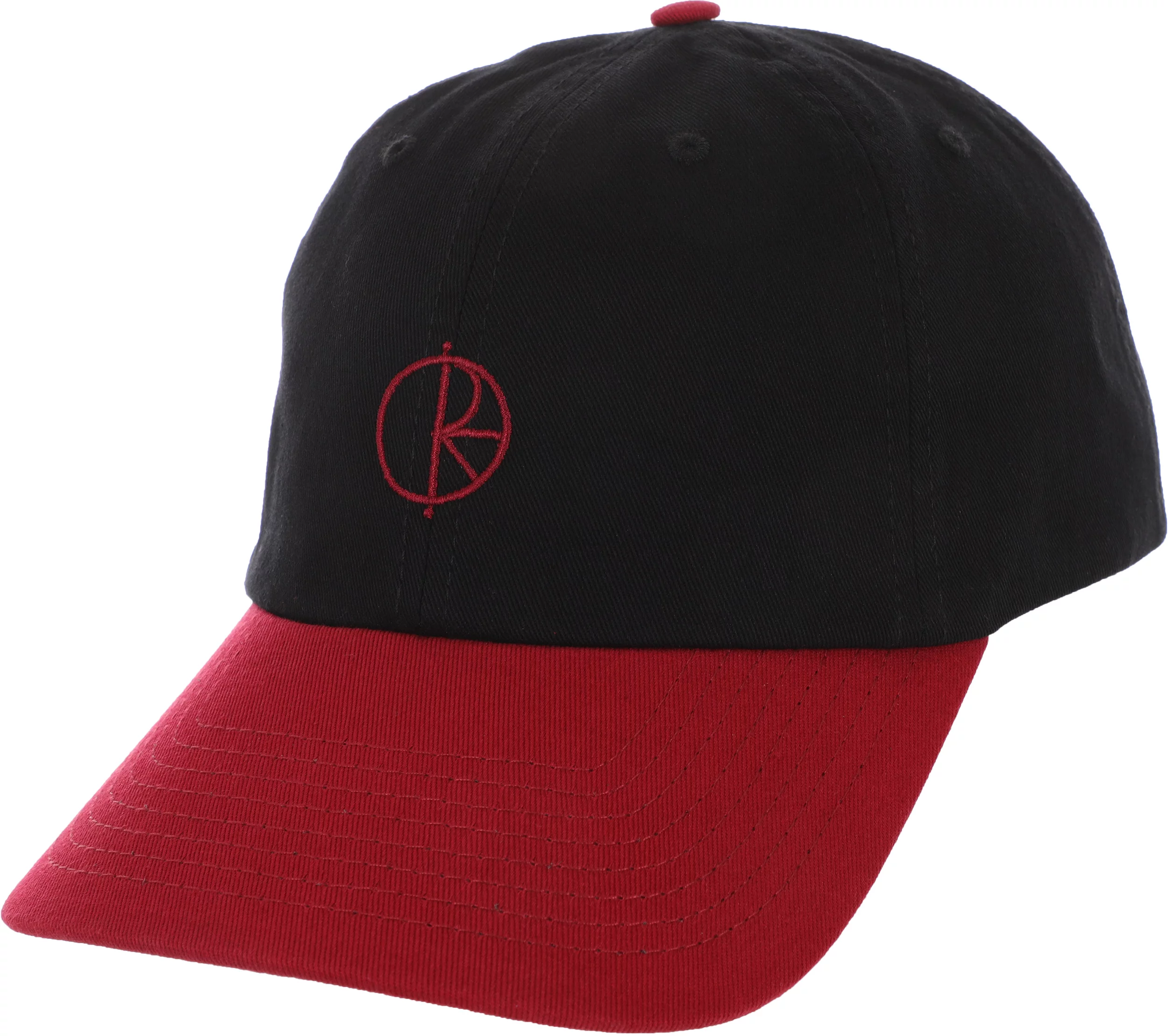 Polar Skate Co. Stroke Logo Strapback Hat - black/red currant