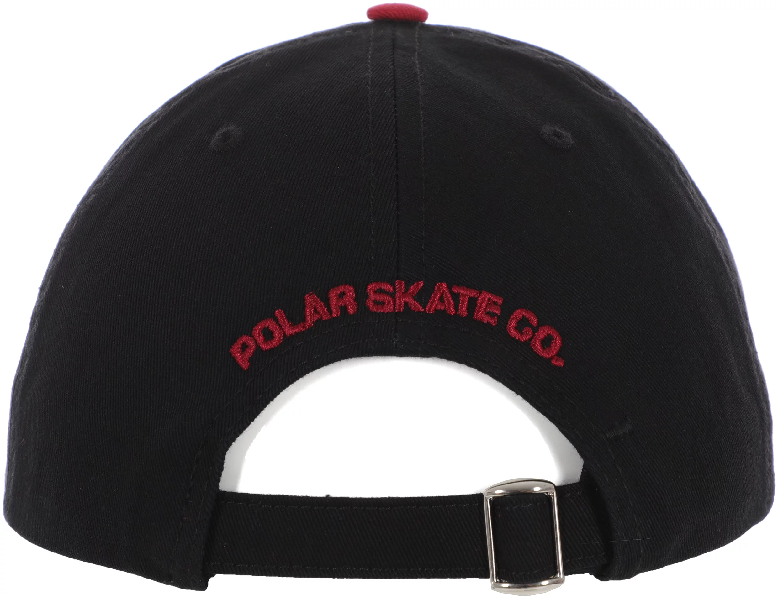 Polar Skate Co. Stroke Logo Strapback Hat - black/red currant