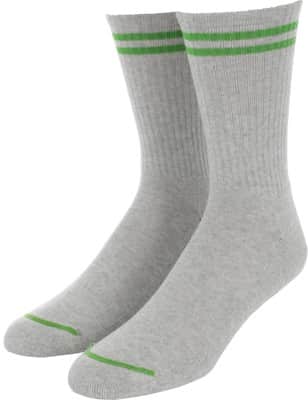 Polar Skate Co. 2 Stripe Rib Sock - heather grey/green - view large