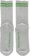 Polar Skate Co. 2 Stripe Rib Sock - heather grey/green - reverse