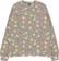 Krooked Painted Flower Waffle Knit Crew Sweatshirt - multi color