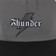 Thunder Bolt Script Snapback Hat - charcoal/black - front detail