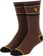 Anti-Hero Basic Pigeon Embroidered Sock - brown/yellow/black