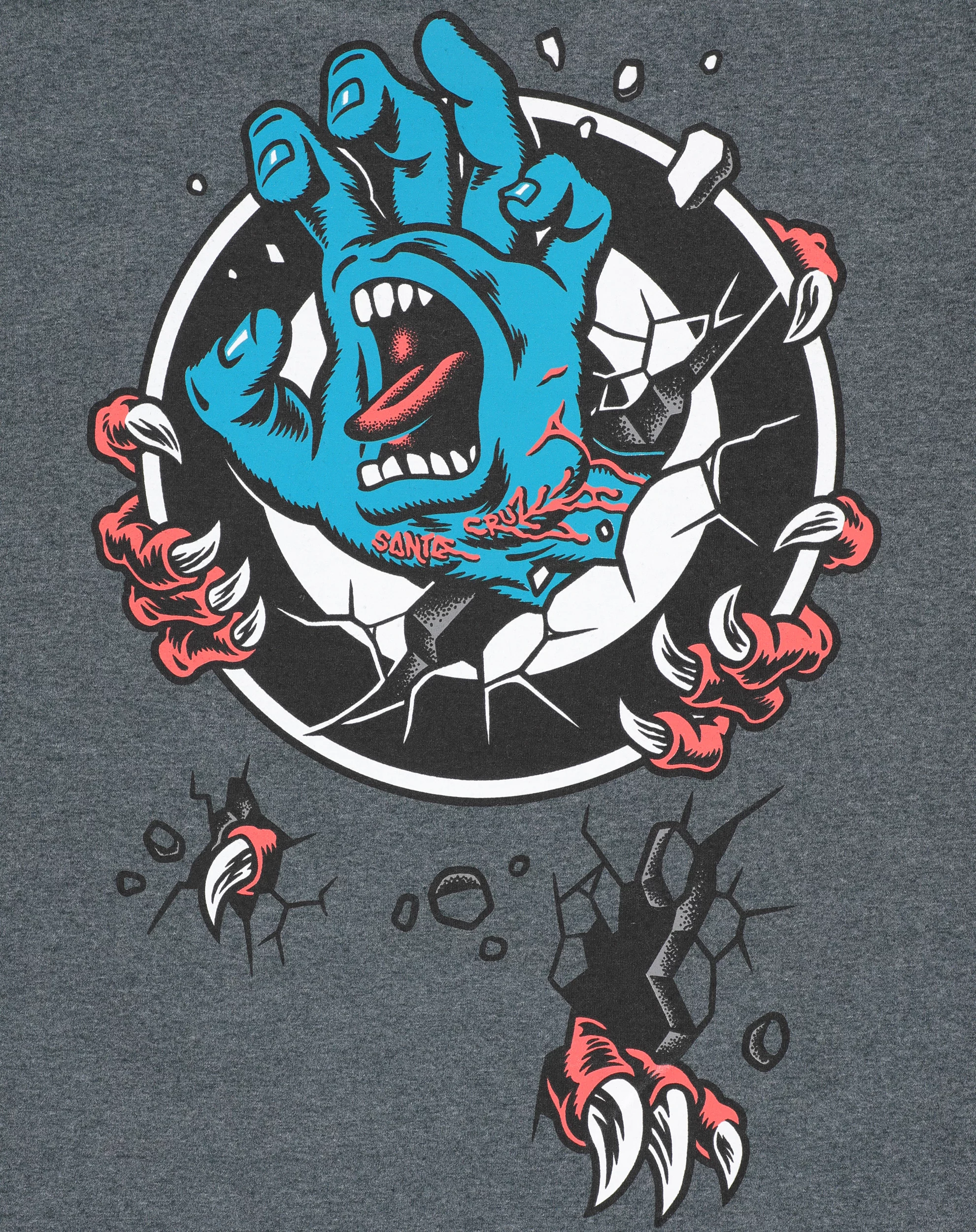 Santa Cruz Roskopp Screaming Target T-Shirt - dark heather