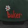 Baker Daisy Snapback Hat - green/black - front detail