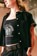 Tactics Women's Crop Button Shirt - (cherries wheels) black - Lifestyle 3