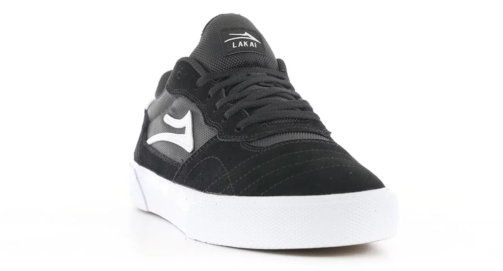 Lakai Men's Cambridge Mid Skate Shoes - Black/White Suede Mid Top Sneakers For Skateboarding