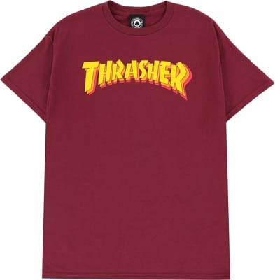 Thrasher Stacked T-Shirt - maroon - view large