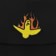 Krooked Fire Bird Snapback Hat - black - front detail