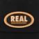 Real Oval Snapback Hat - black/cream/orange - front detail