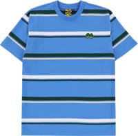 Krooked Eyes Embroidered Stripe T-Shirt - blue/green stripe