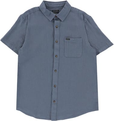 Brixton Charter Organic Cotton Linen Blend S/S Shirt - azure blue - view large