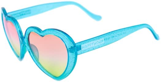 Happy Hour Heart Ons Sunglasses - blue sparkle/mai tai lens - view large