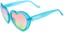 Happy Hour Heart Ons Sunglasses - blue sparkle/mai tai lens