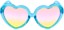 Happy Hour Heart Ons Sunglasses - blue sparkle/mai tai lens - front
