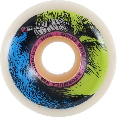 Bones X-Formula V6 Wide-Cut Skateboard Wheels - smokin skull (99a) - view large