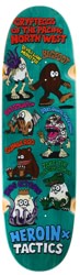 Tactics Heroin Crypteggs 9.125 Symmetrical Shape Skateboard Deck - teal