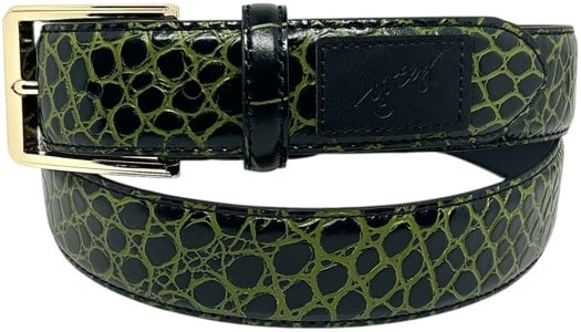 Loosey Premium Reptile Belt - black/green - view large