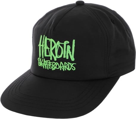 Heroin Script Snapback Hat - black/green - view large