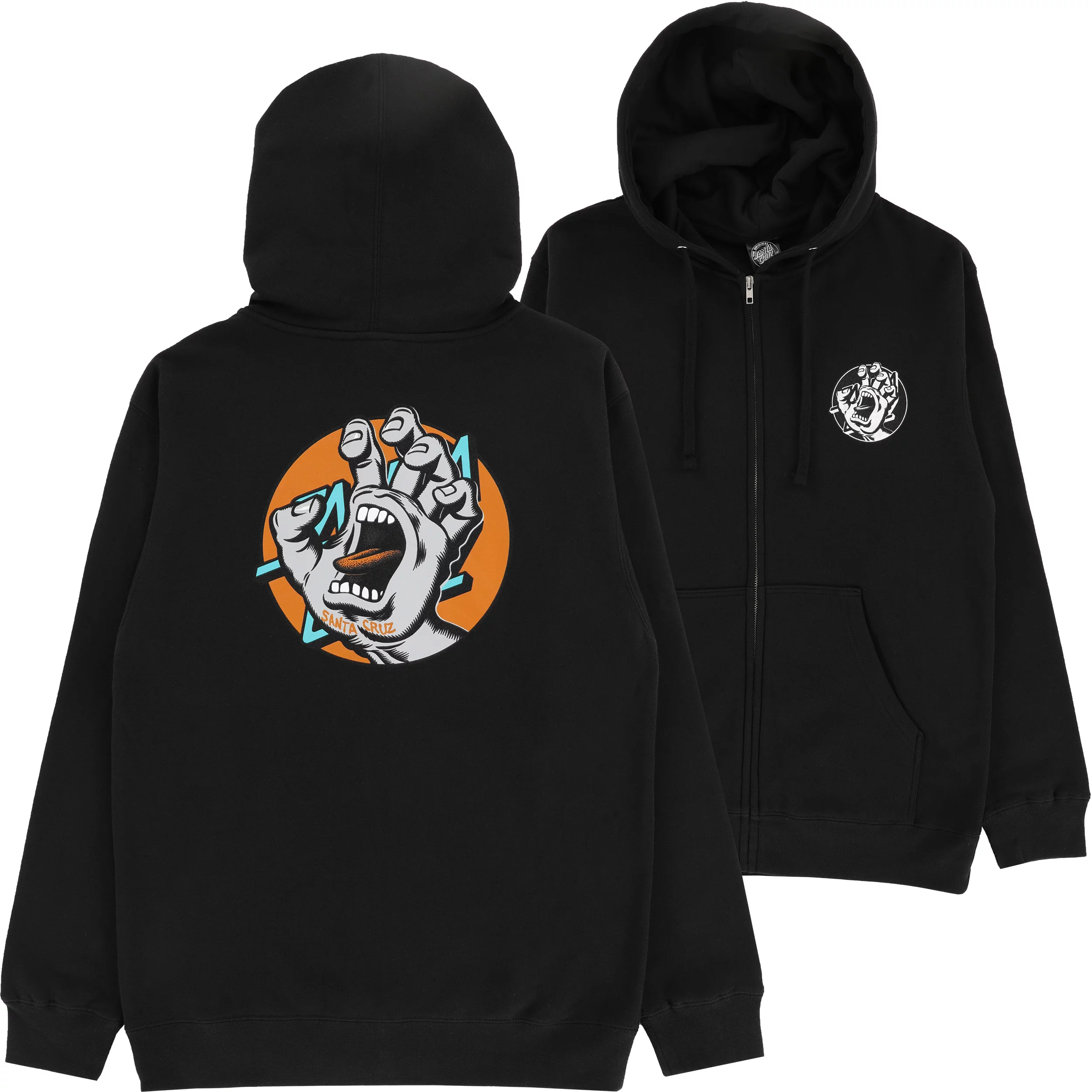 Santa Cruz Hand Dot Zip Hoodie - black | Tactics