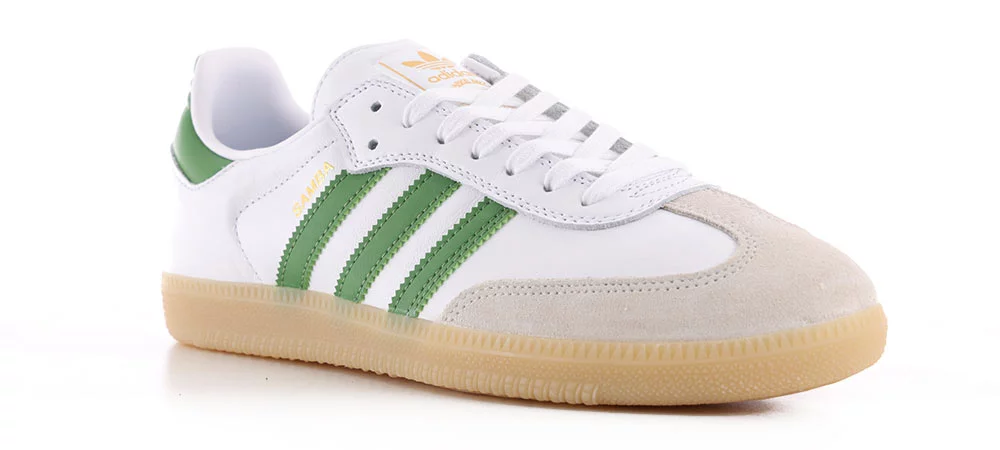 adidas Samba ADV Shoes - Unisex - Cloud White / Crew Green / Gum - 5