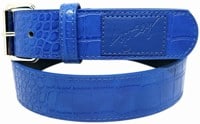 Loosey Croc Skin Belt - blue