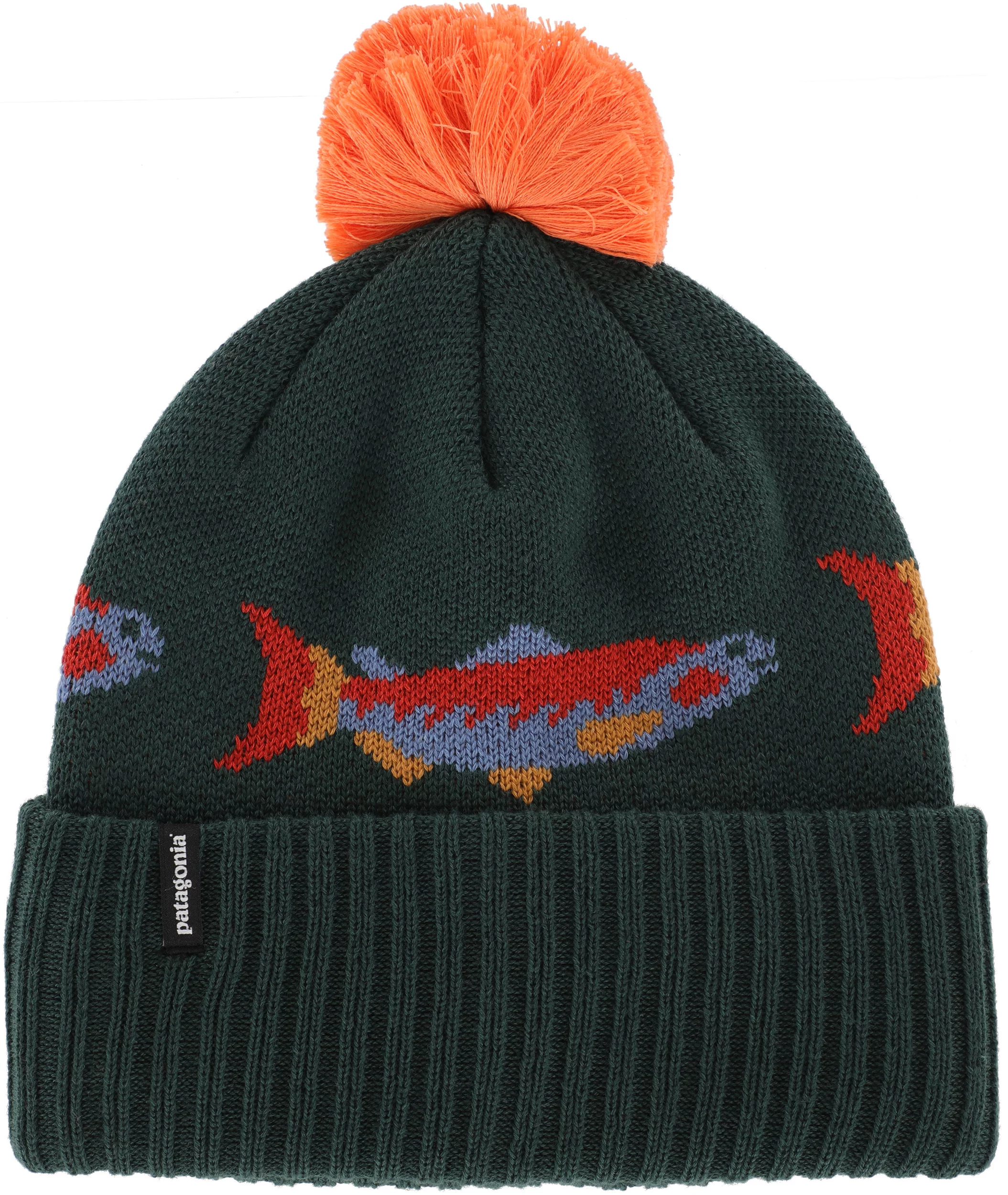 Patagonia Powder Town Beanie salmon energy stripe: old growth