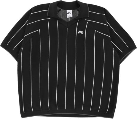 Nike SB Stripe Sweater Polo Shirt - black/sail/black - view large