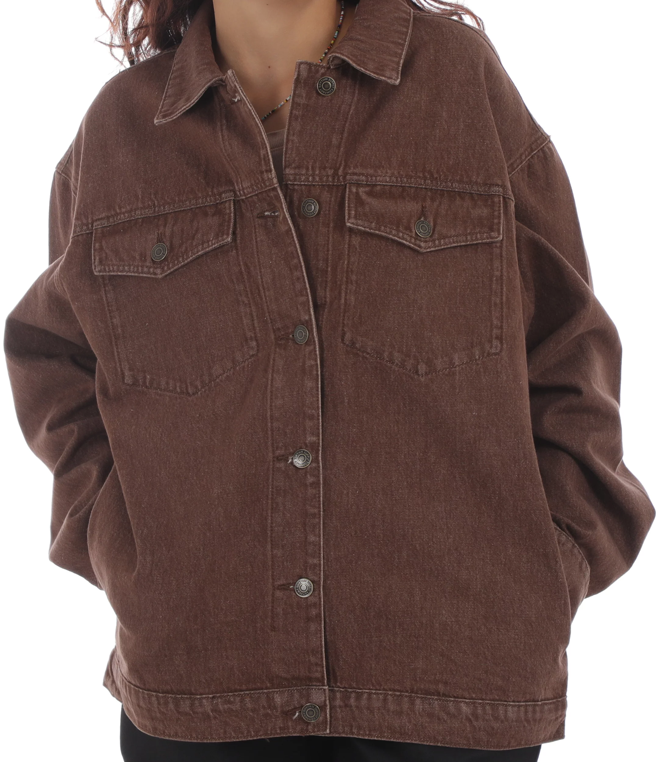 OVERSIZED DENIM JACKET dark brown / S OVERSIZED DENIM JACKET dark brown / S