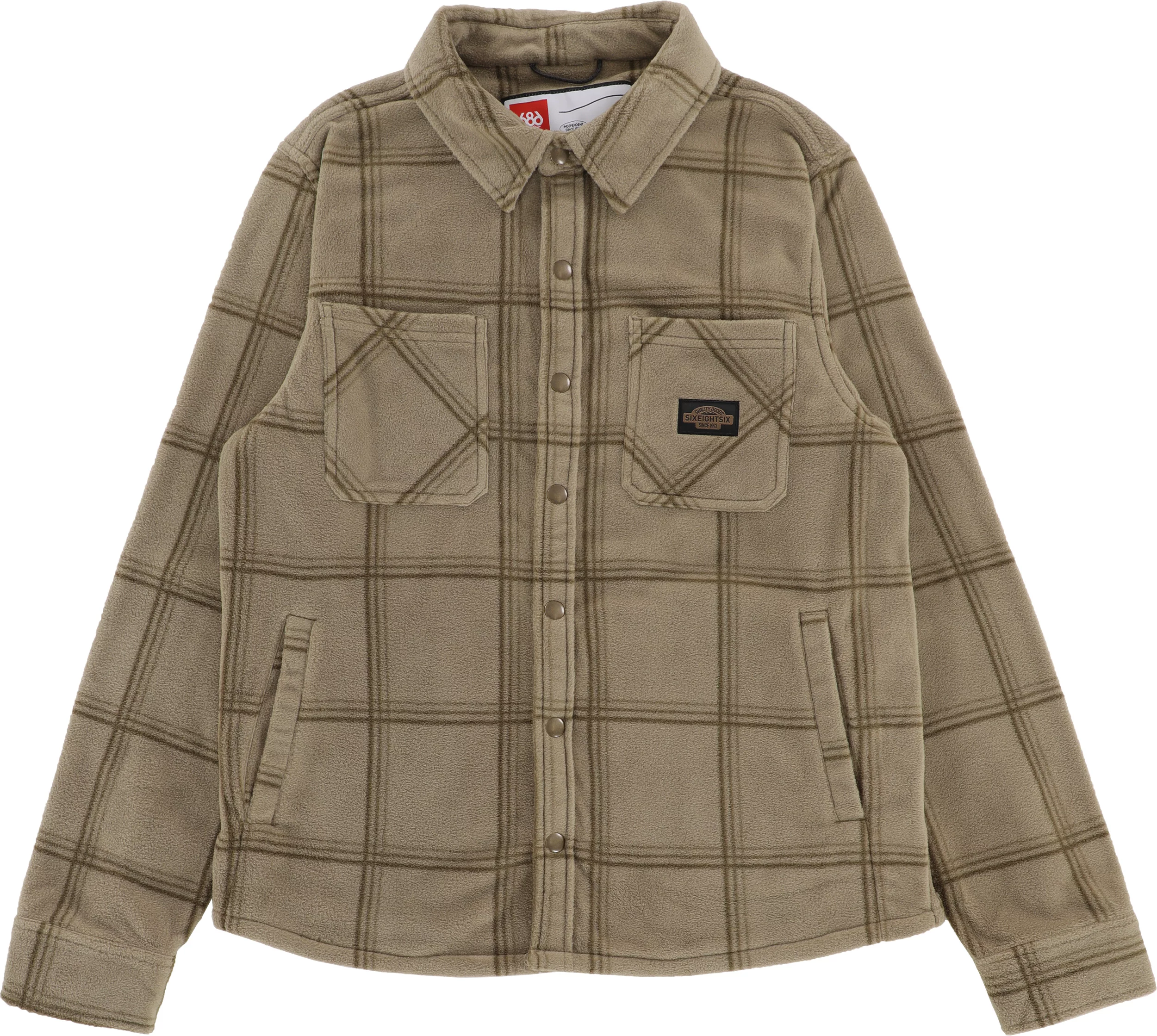 686 Sierra Fleece Flannel Shirt sage black plaid Tactics
