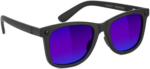 Glassy Mikemo Premium Polarized Sunglasses - blackout/blue mirror polarized lens - view large