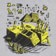 Anti-Hero Anti-Hiero Zip Hoodie - grey heather/black-yellow - reverse detail