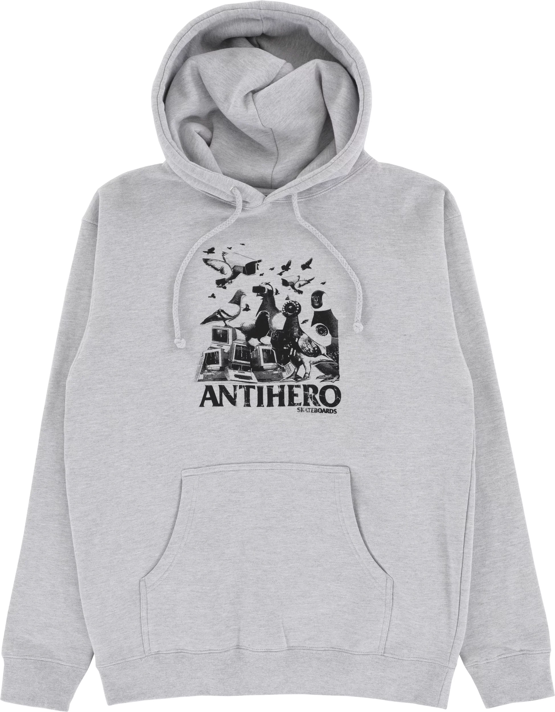 Anti-Hero Pigeon Intelligence Hoodie - grey heather/black | Tactics