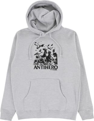 Anti-Hero Pigeon Intelligence Hoodie - grey heather/black - view large