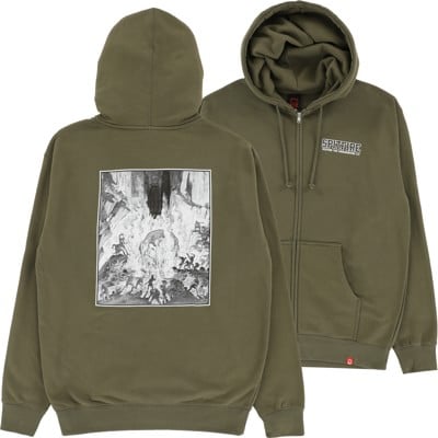Spitfire Inferno K.T.U.L. Zip Hoodie - army/black-white - view large