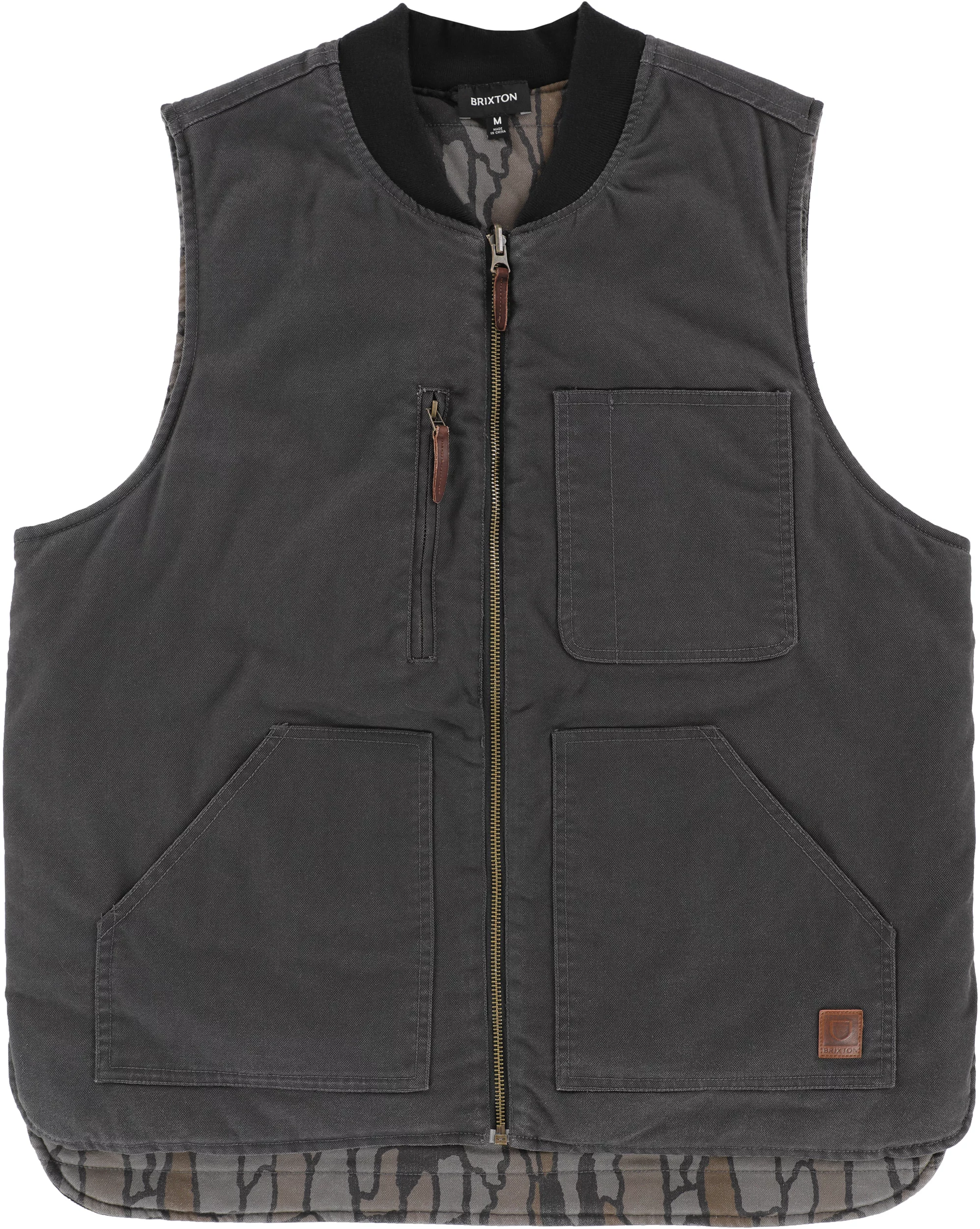 Brixton Builders Abraham Reversible Vest Jacket - bark camo | Tactics