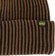 Krooked Eyes Clip Beanie - brown/black/yellow - front detail