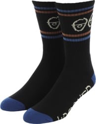 Krooked Eyes Sock - black/blue/brown