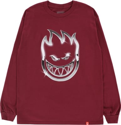 Spitfire Chrome Bighead L/S T-Shirt - maroon - view large