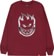 Spitfire Chrome Bighead L/S T-Shirt - maroon