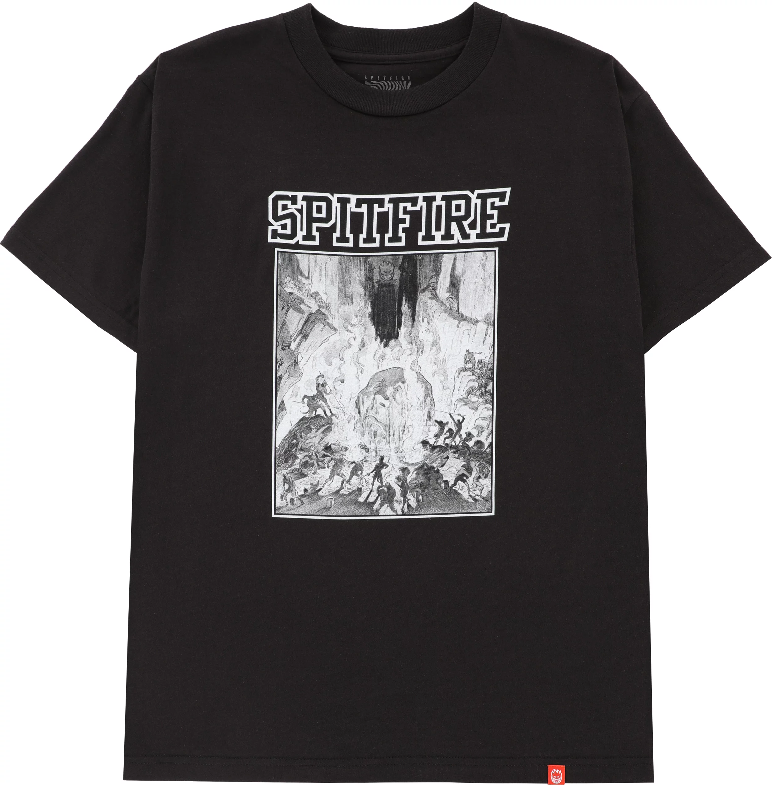 Spitfire Inferno T-Shirt - black/black-white | Tactics
