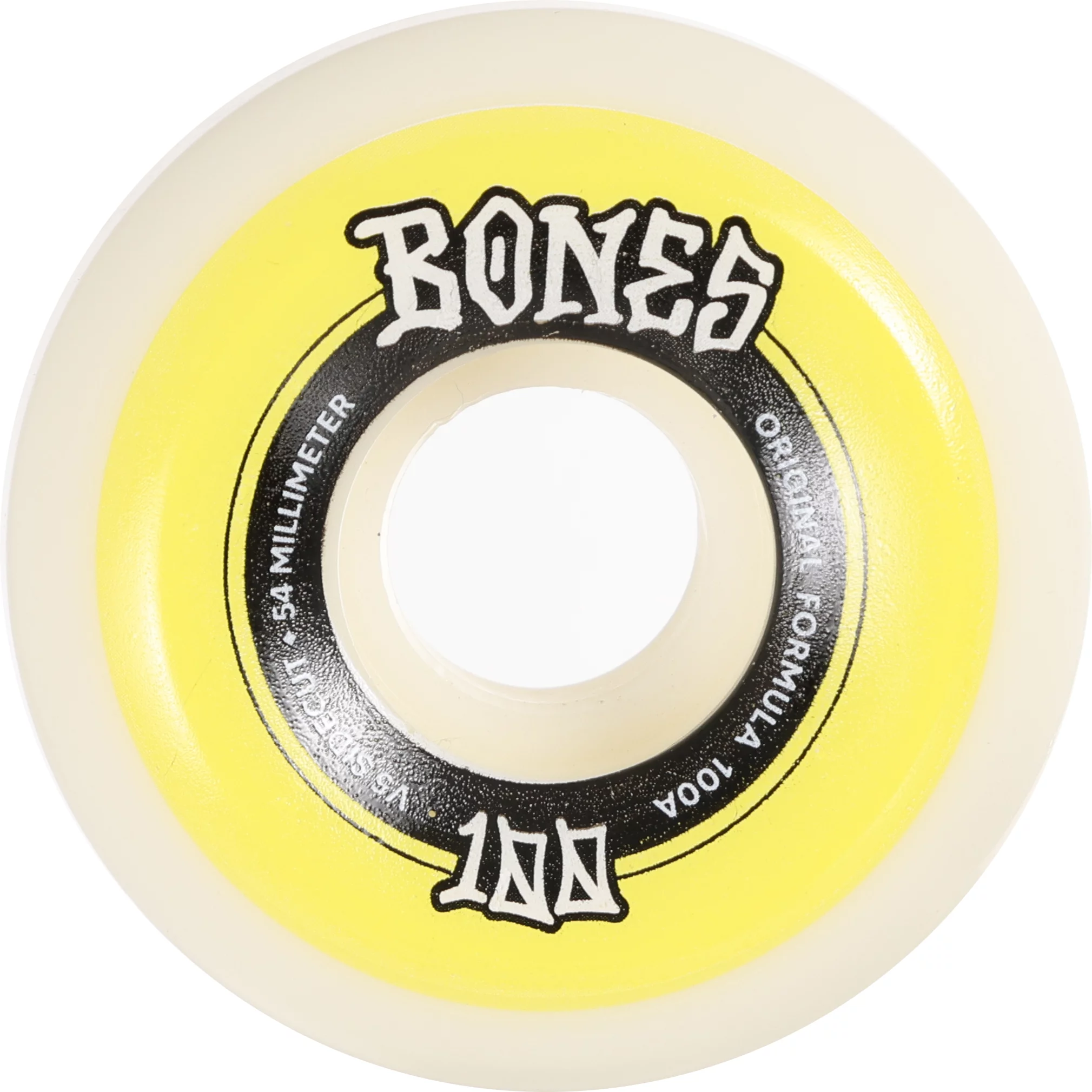 stibcky bones 黄色 Bones 100's OG Formula V5 Sidecut Skateboard Wheels - white/yellow