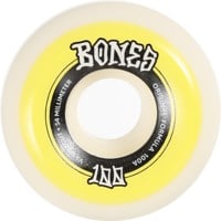 Bones 100's OG Formula V5 Sidecut Skateboard Wheels - white/yellow (100a)