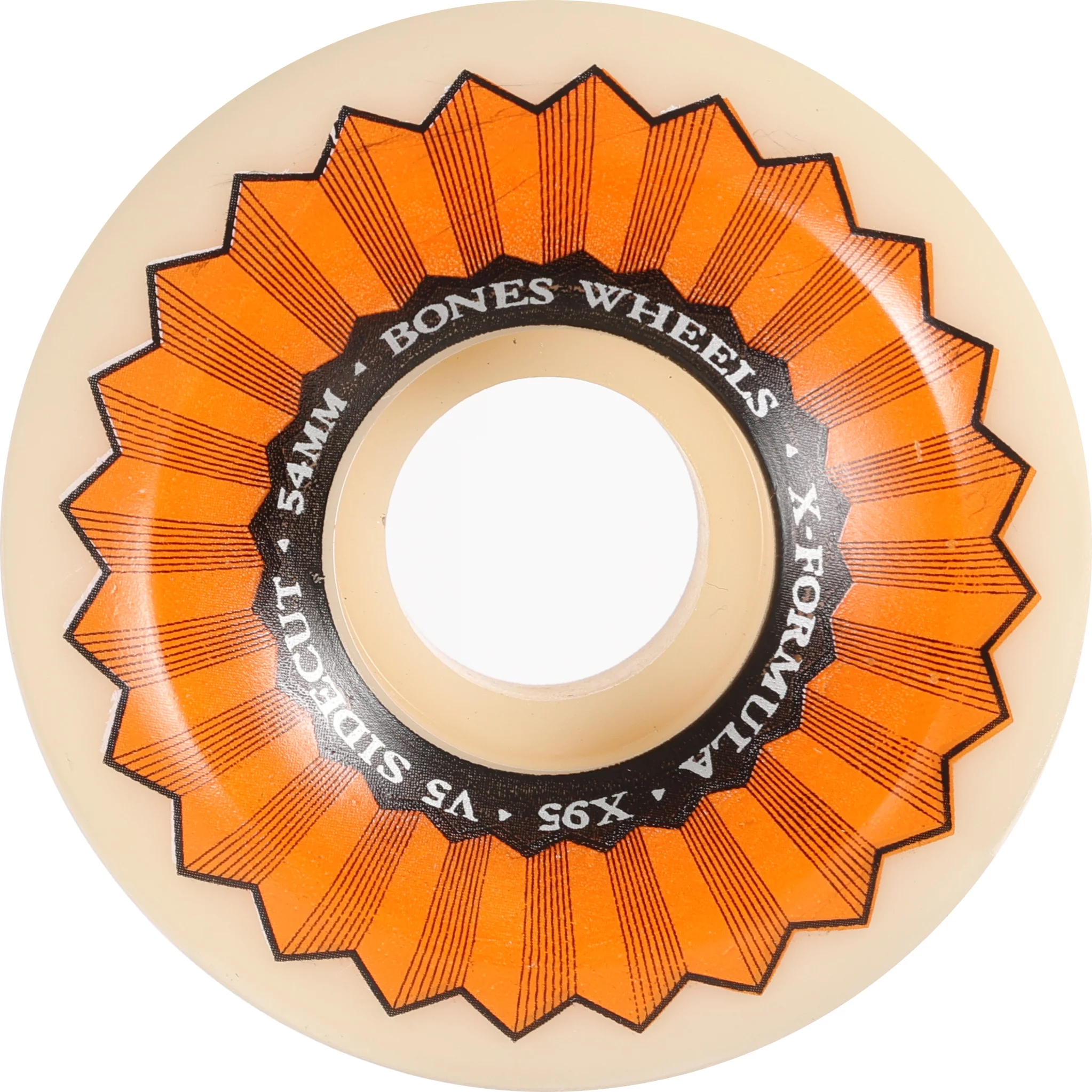 Bones X-Formula V5 Sidecut Skateboard Wheels - white/orange