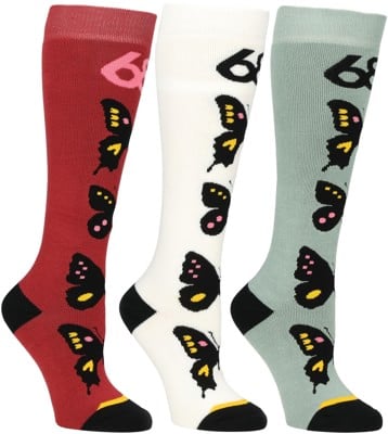 686 Women's Butterfly 3-Pack Snowboard Socks - assorted - view large