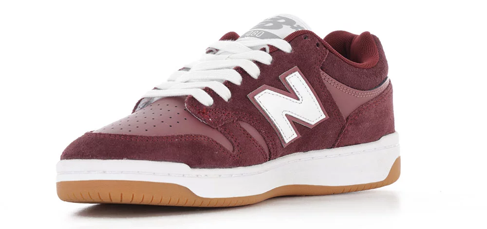 New Balance Numeric 480 (WIDE) Skate Shoes - burgundy/white/gum