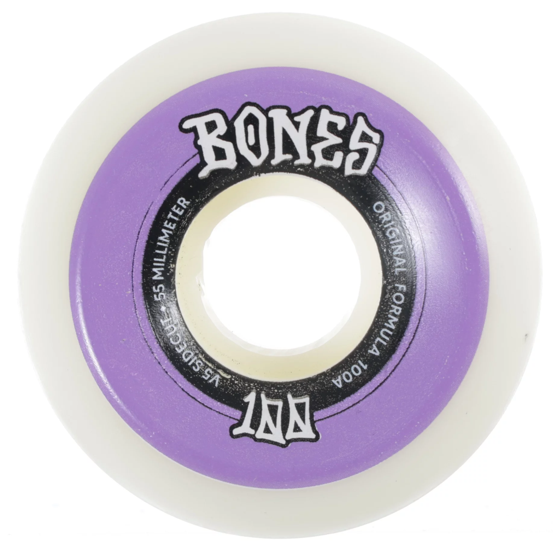 Bones 100's OG Formula V5 Sidecut Skateboard Wheels - white